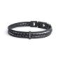 Preview: Dreifaches schwarzes italienisches Nappalederarmband mit schwarzem Finish - Ter Black
